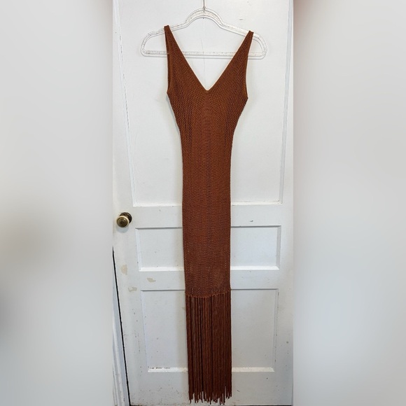 STAUD Cossette Crochet Fringe Dress $378 Size XS LIKE NEW - Picture 2 of 6